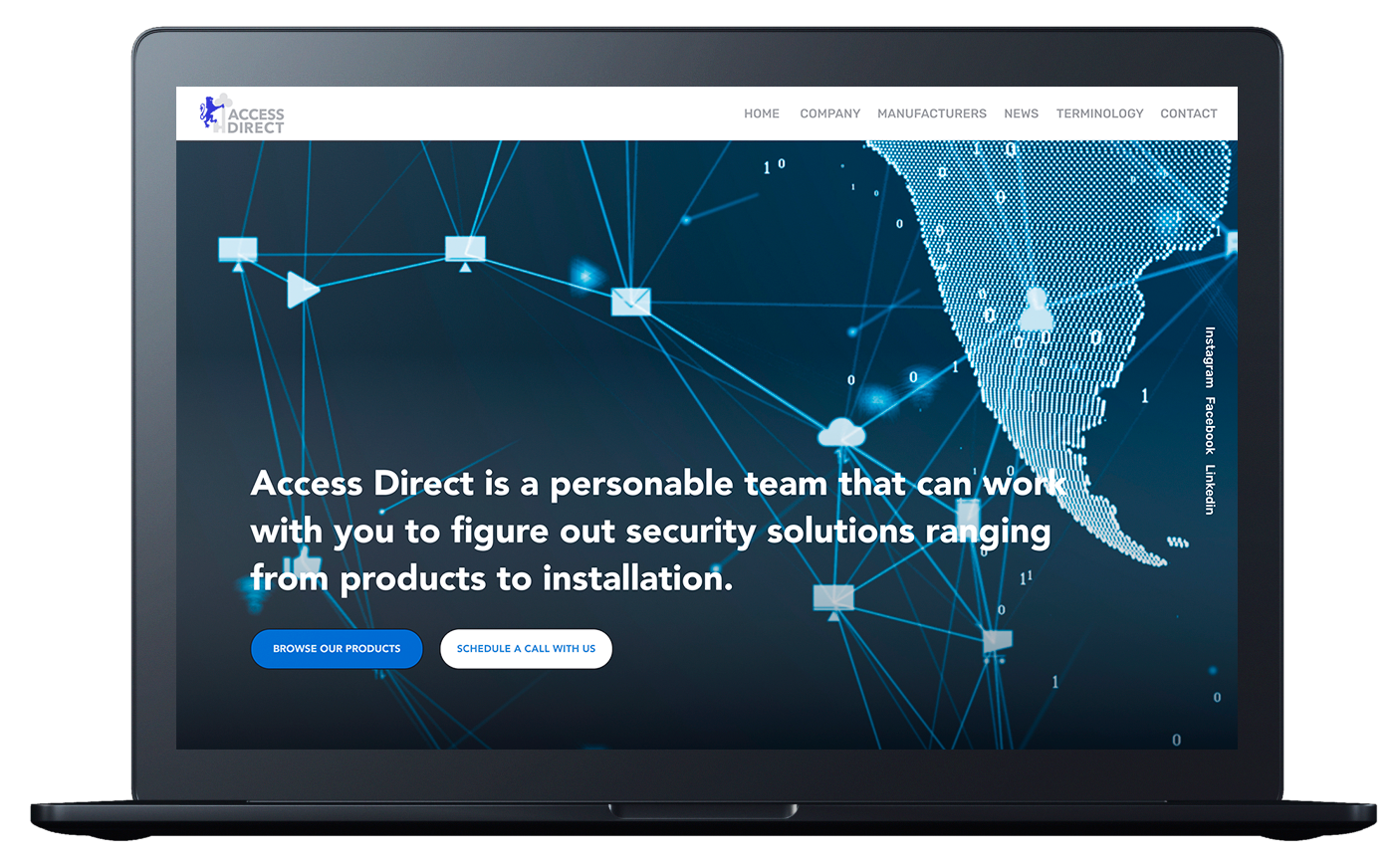 Access Direct website homepage on Macbook