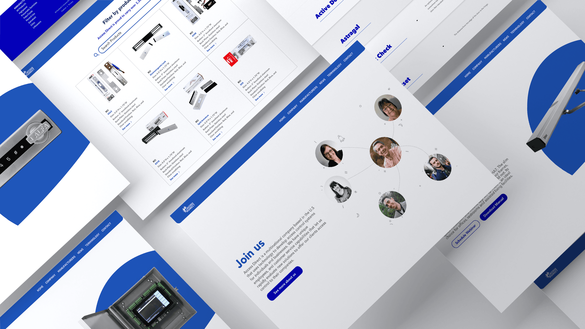 Access Direct website page layouts