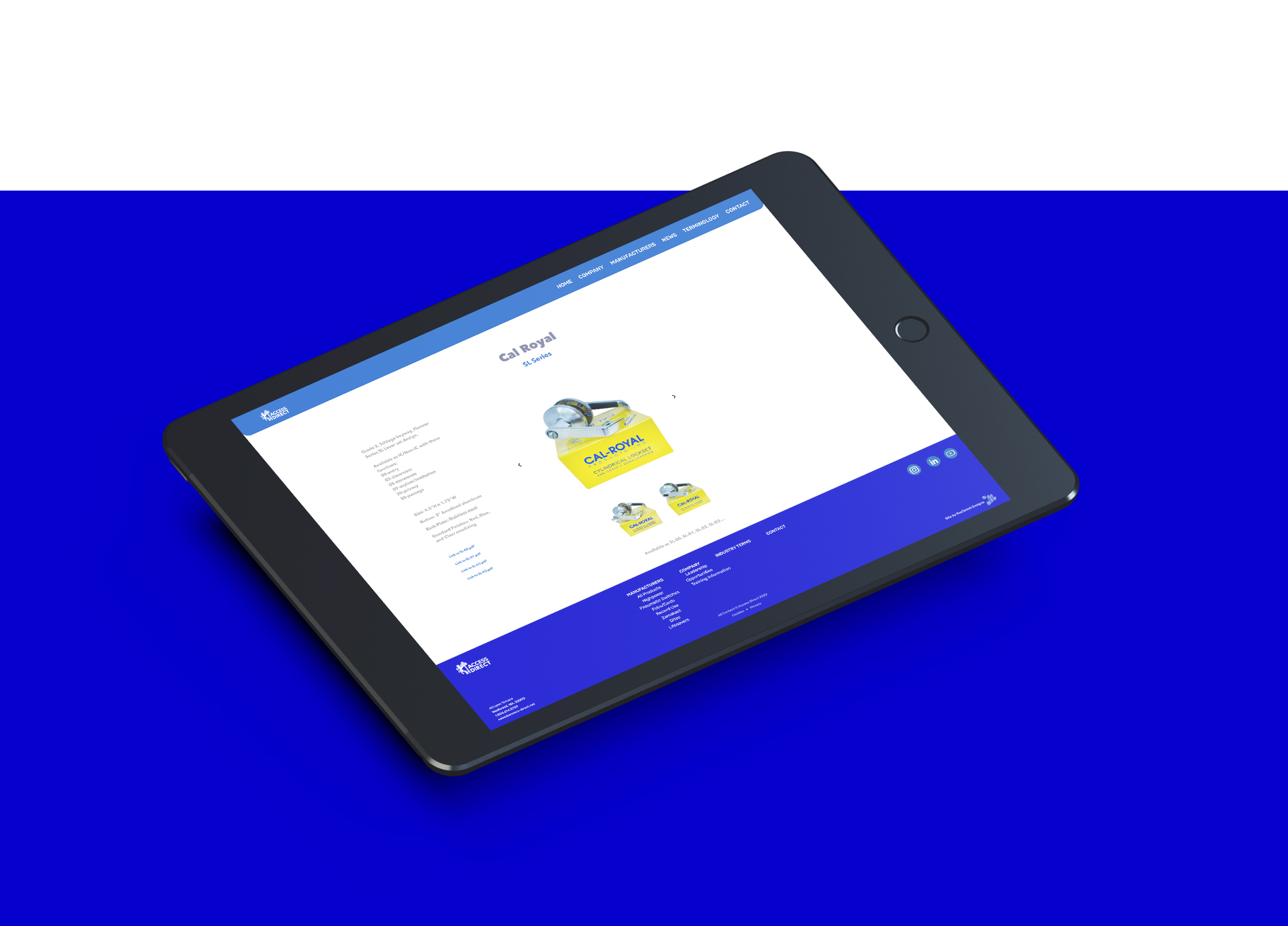 Access Direct product page on iPad