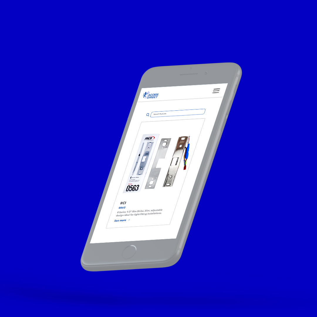 Access Direct mobile product page in light mode