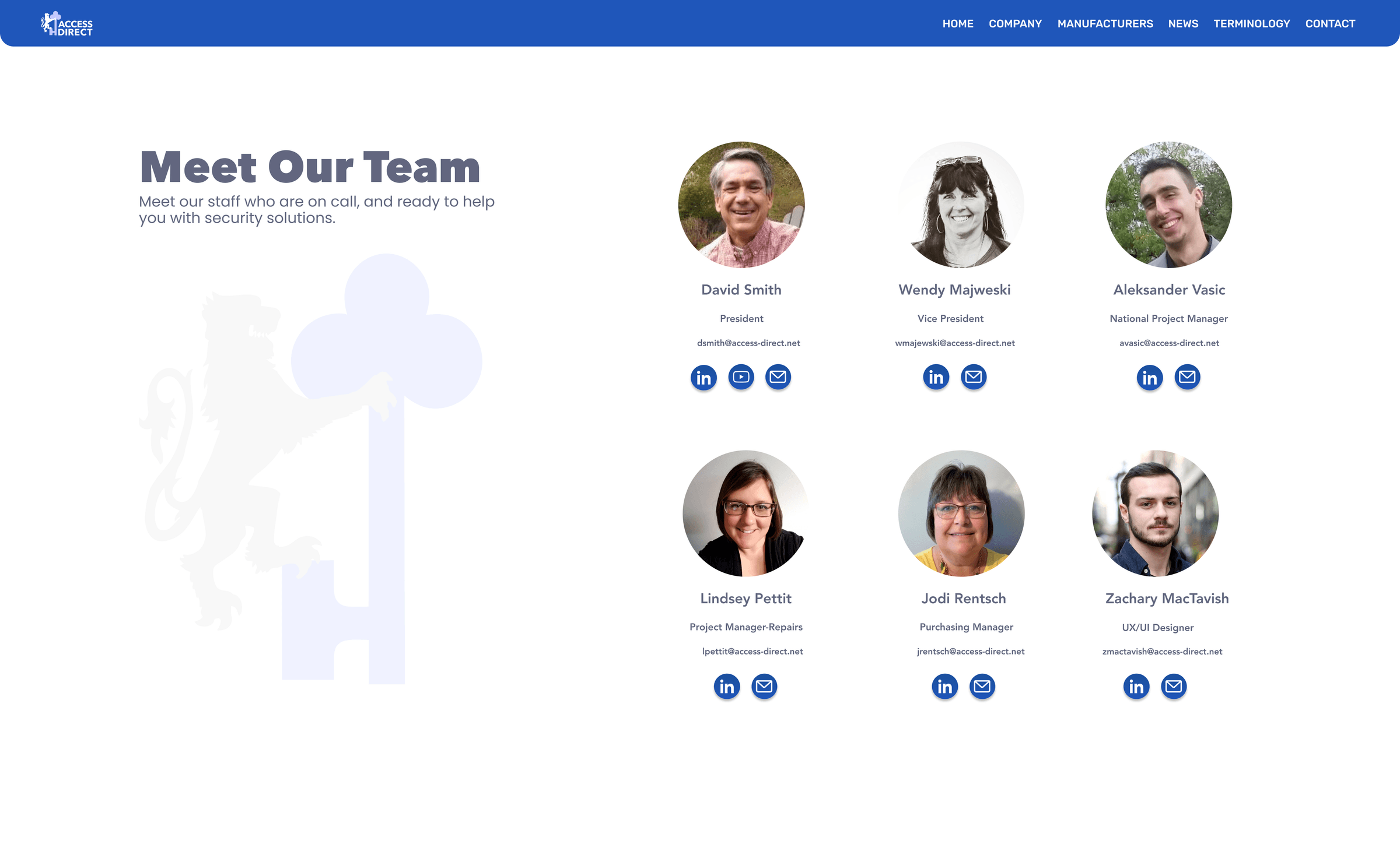 Access Direct Meet Our Team page