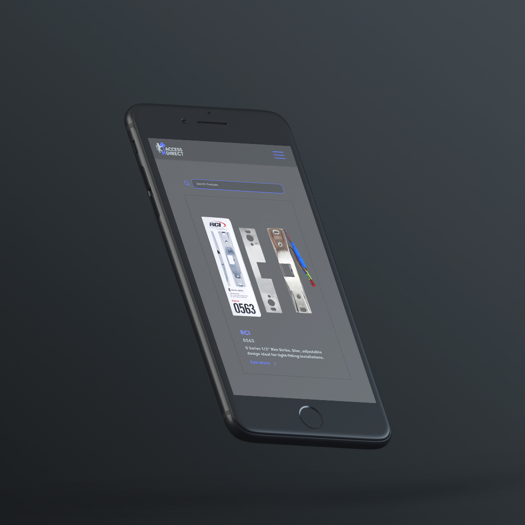 Access Direct mobile product page in dark mode