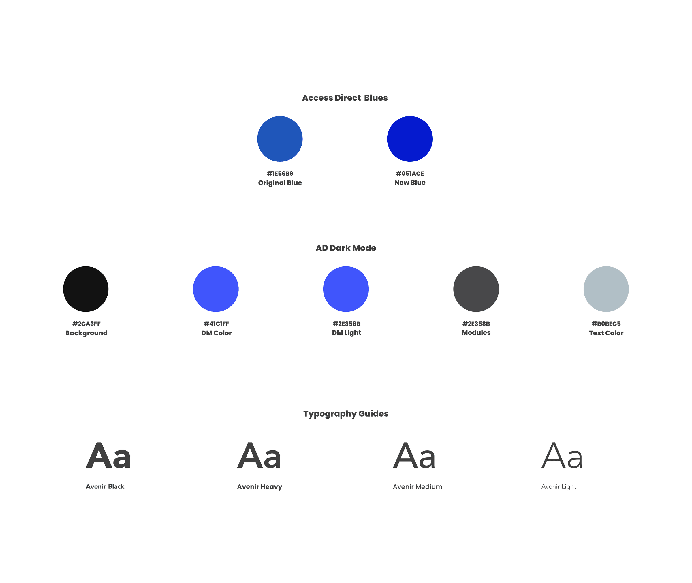 Access Direct brand color and typography guidelines