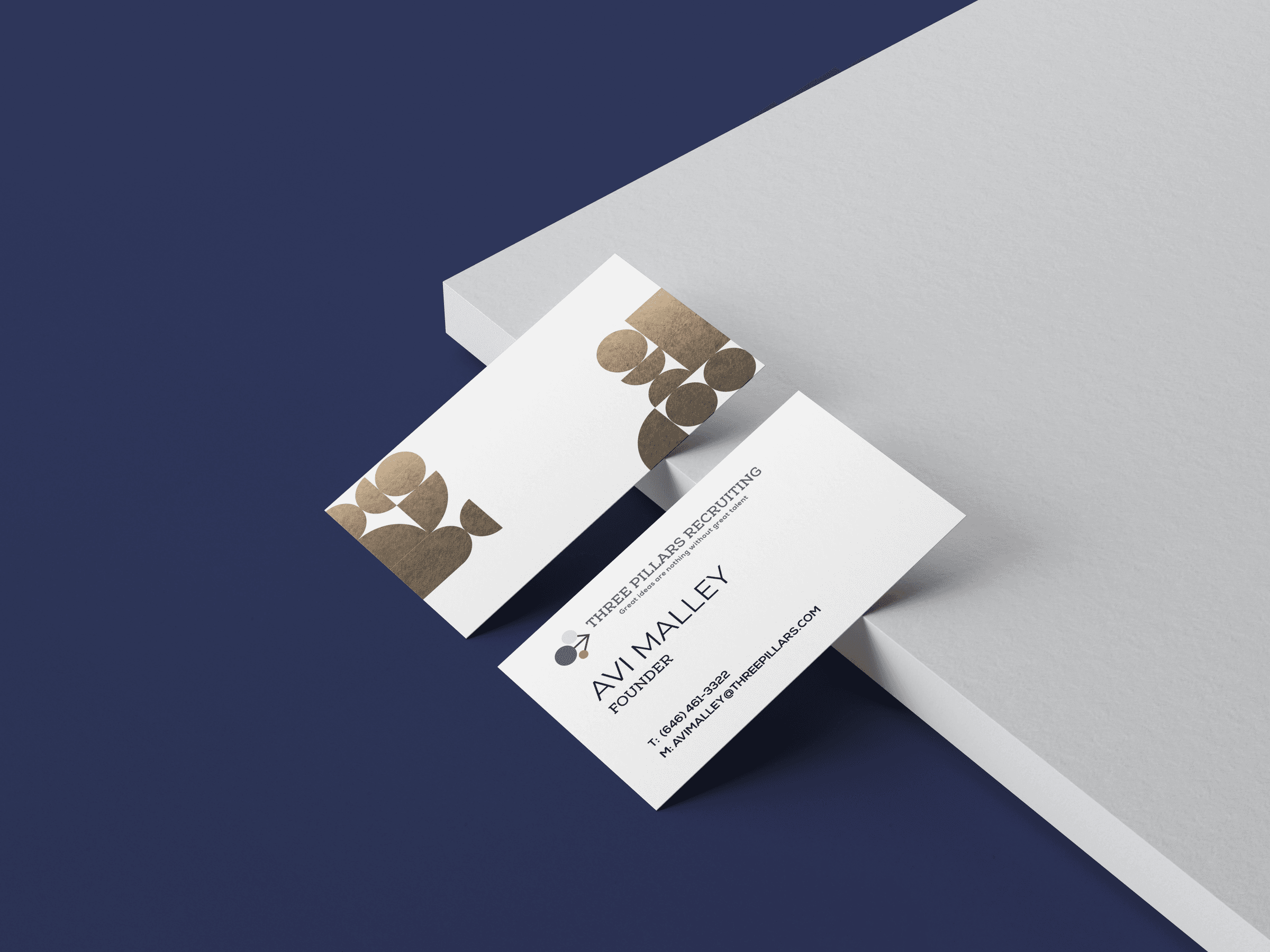 Three Pillars brand identity mockup