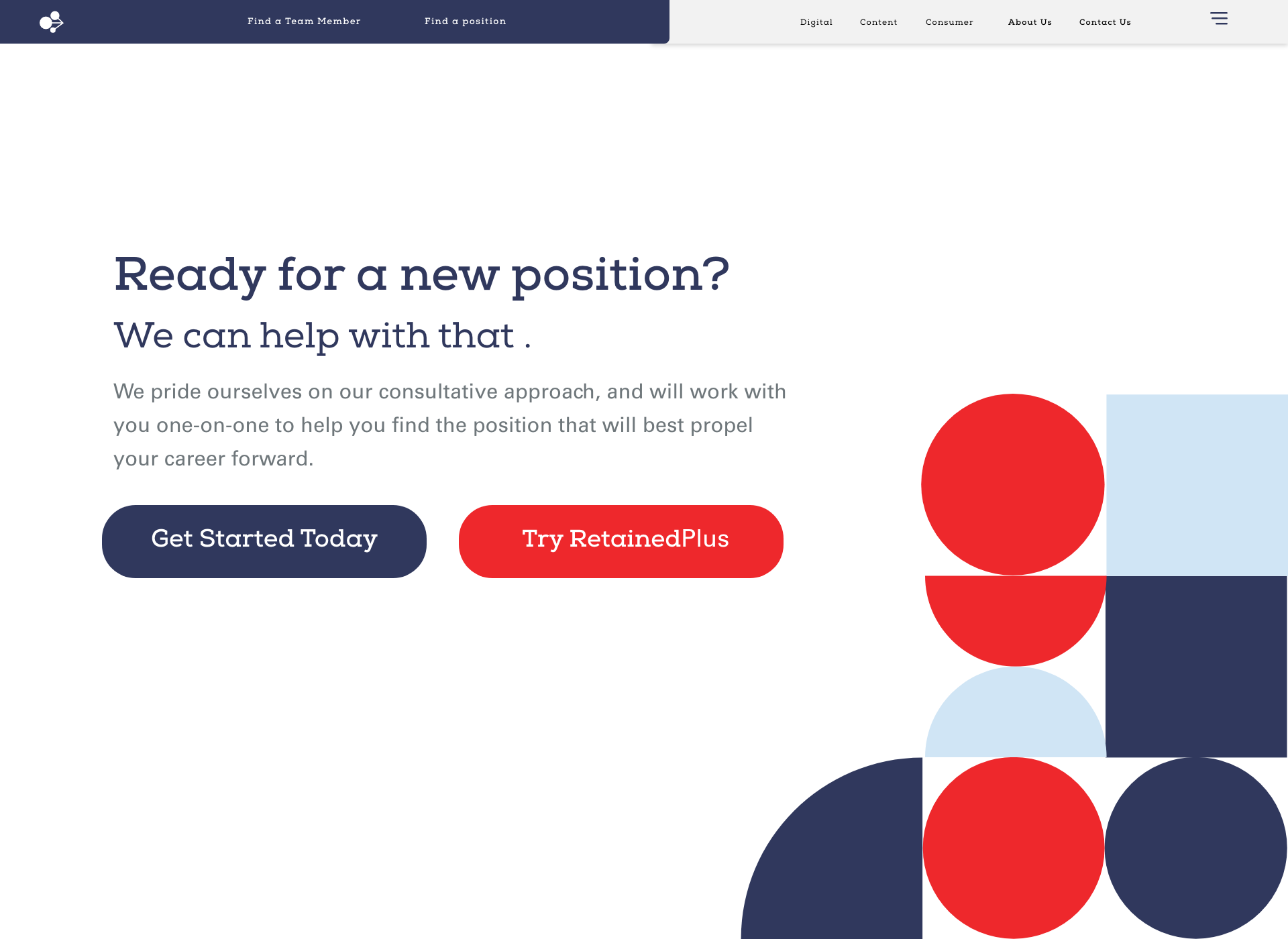 Three Pillars recruiting page for job seekers