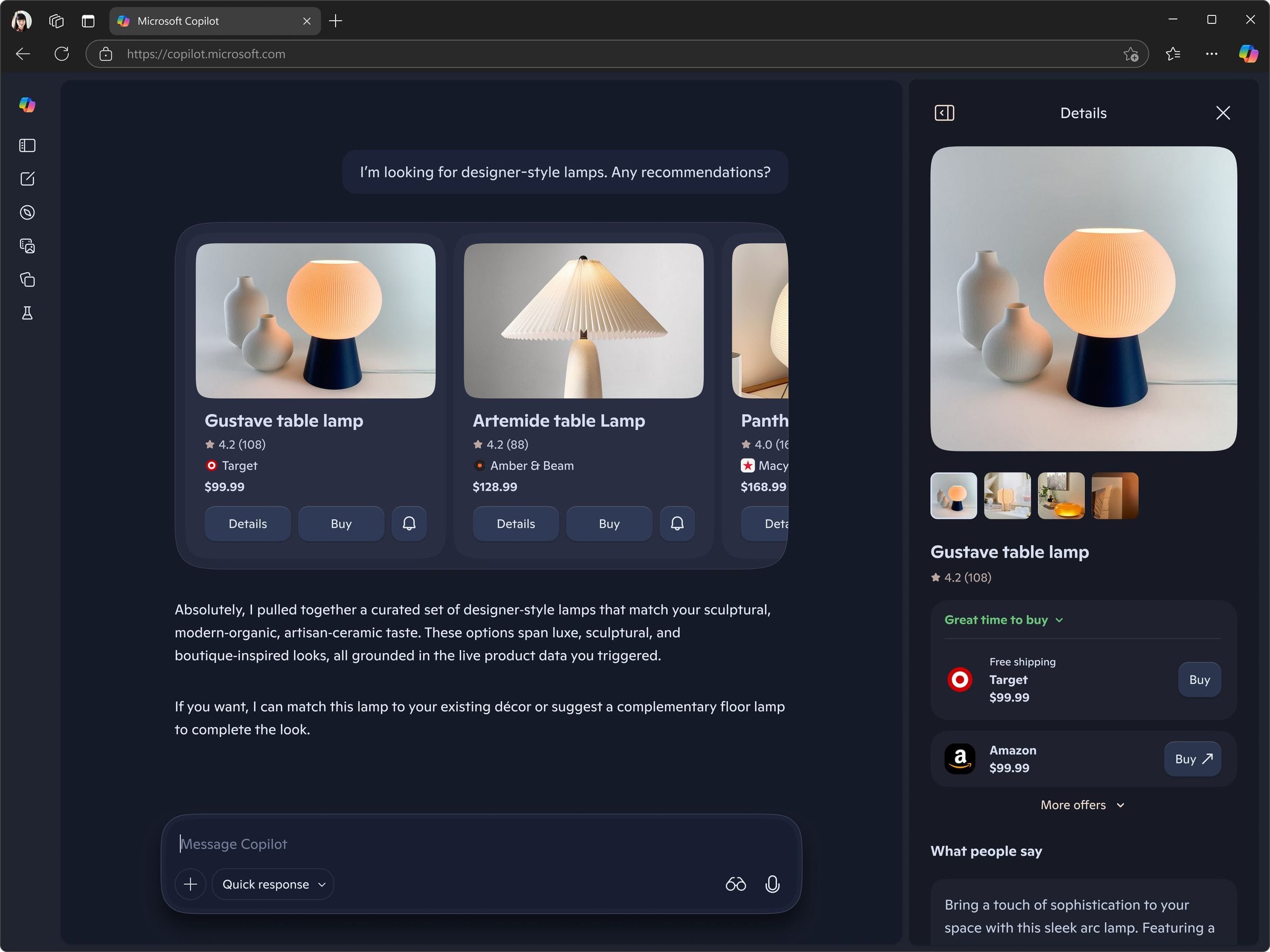 Copilot Pay desktop commerce experience