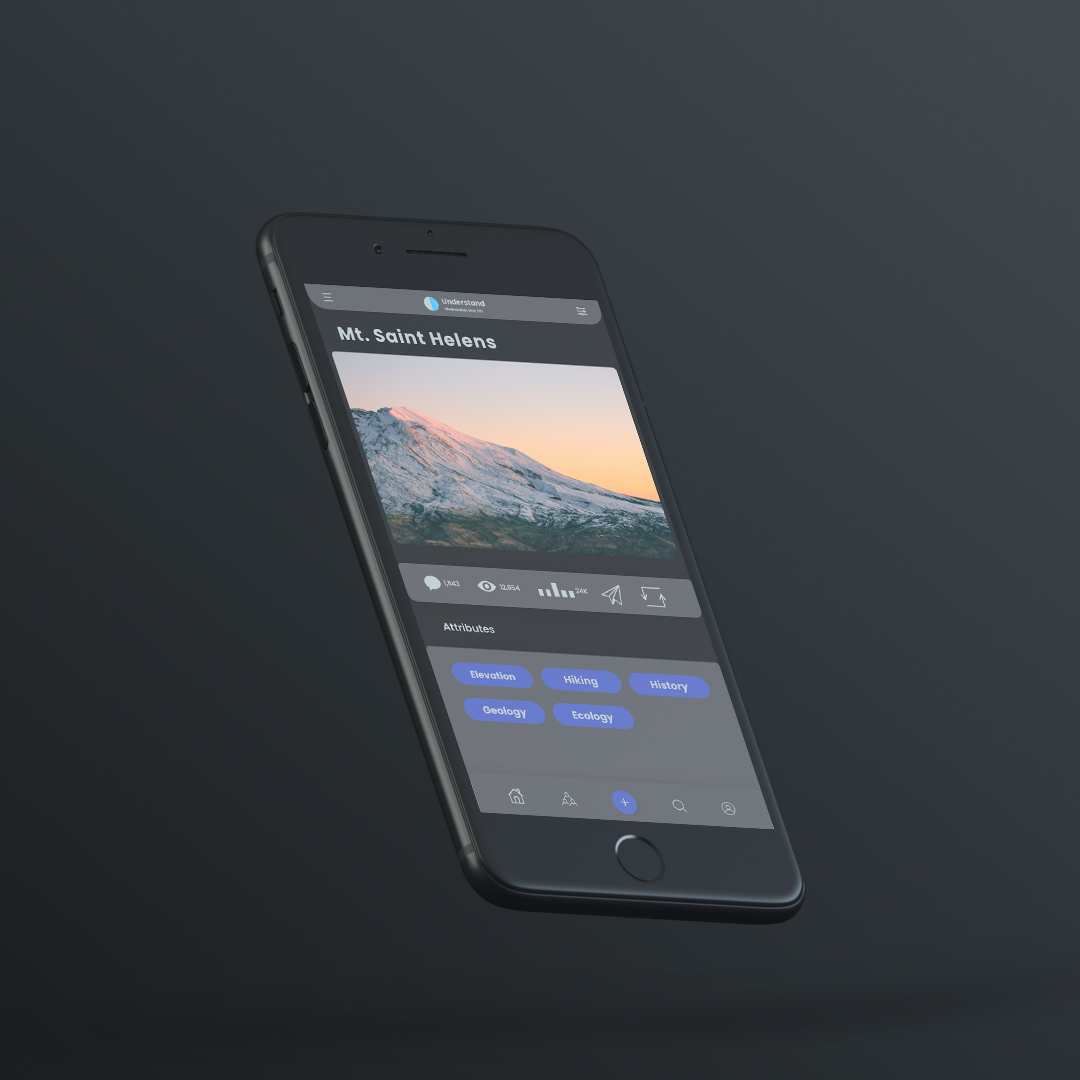 Giga mobile interface in dark mode