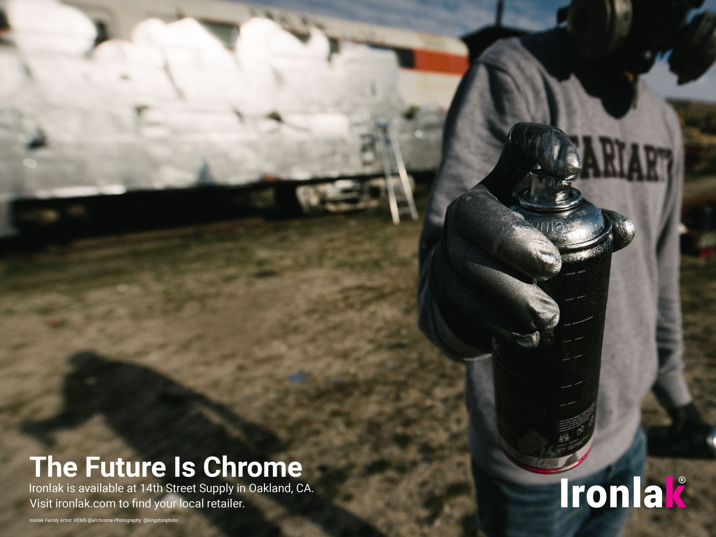 Ironlak brand campaign — multilingual wordmark composition