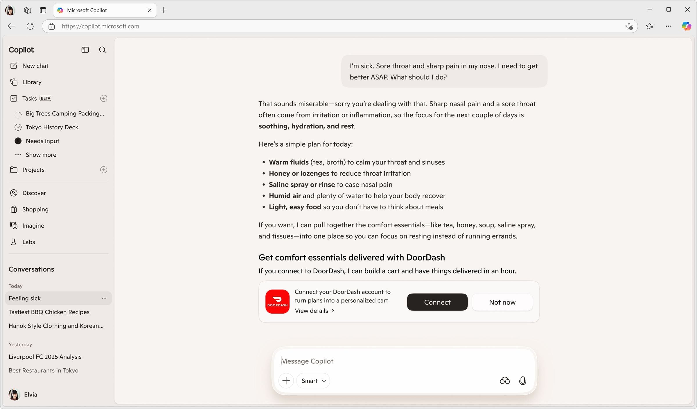 DoorDash connector, screen 1