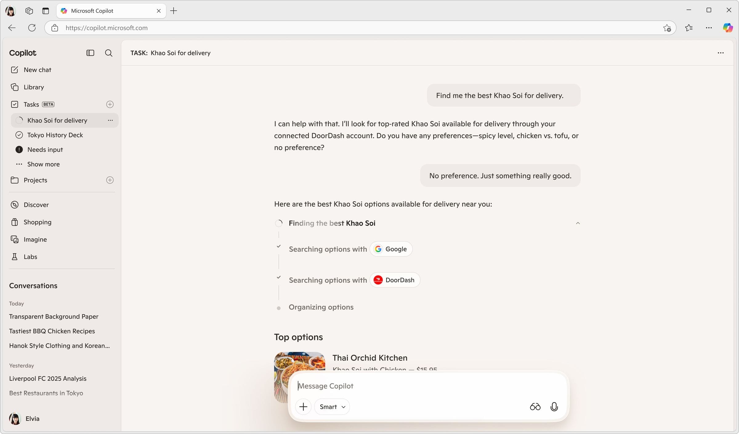 DoorDash restaurant discovery, screen 1