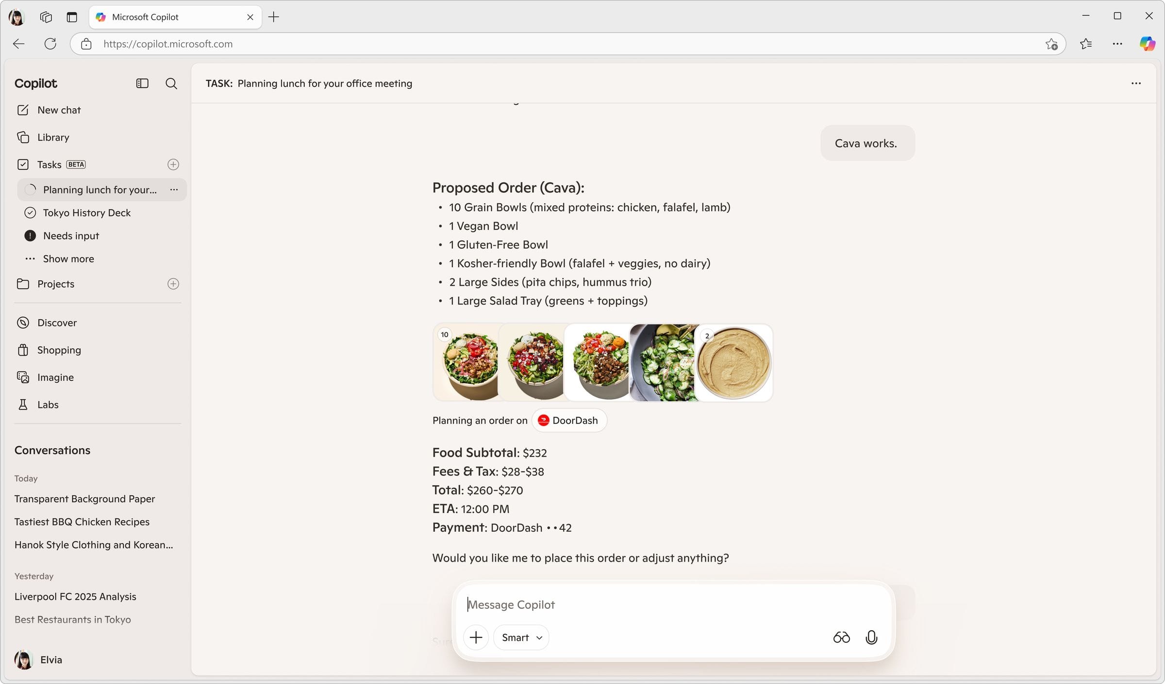 DoorDash group planning, screen 2