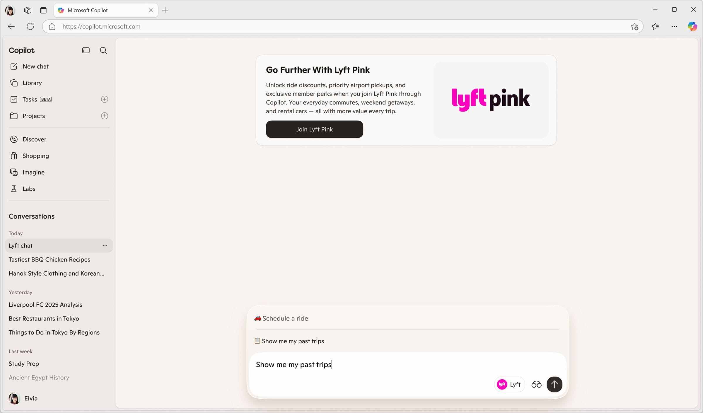 Lyft in Copilot