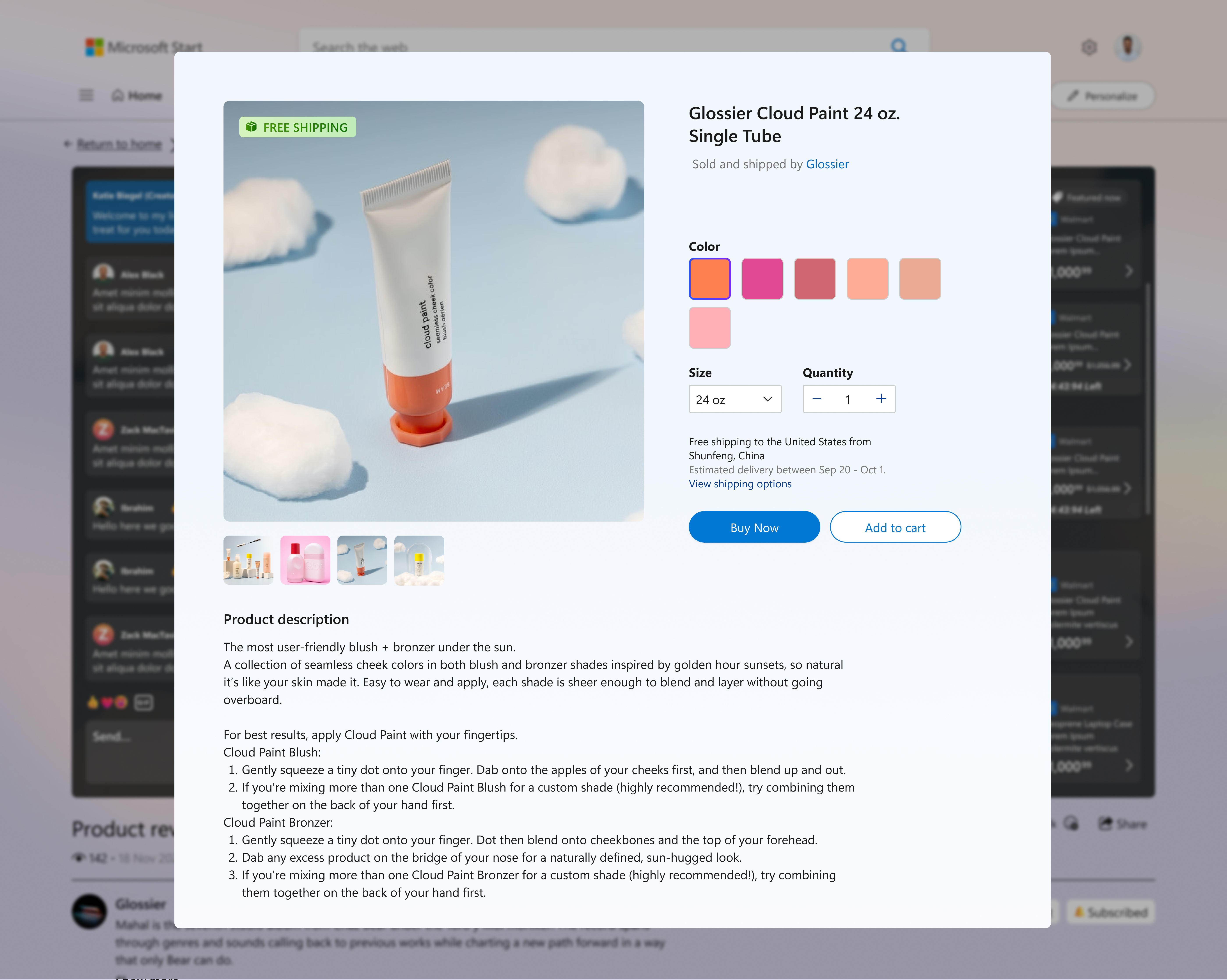 PDP popup overlay exploration — option 2